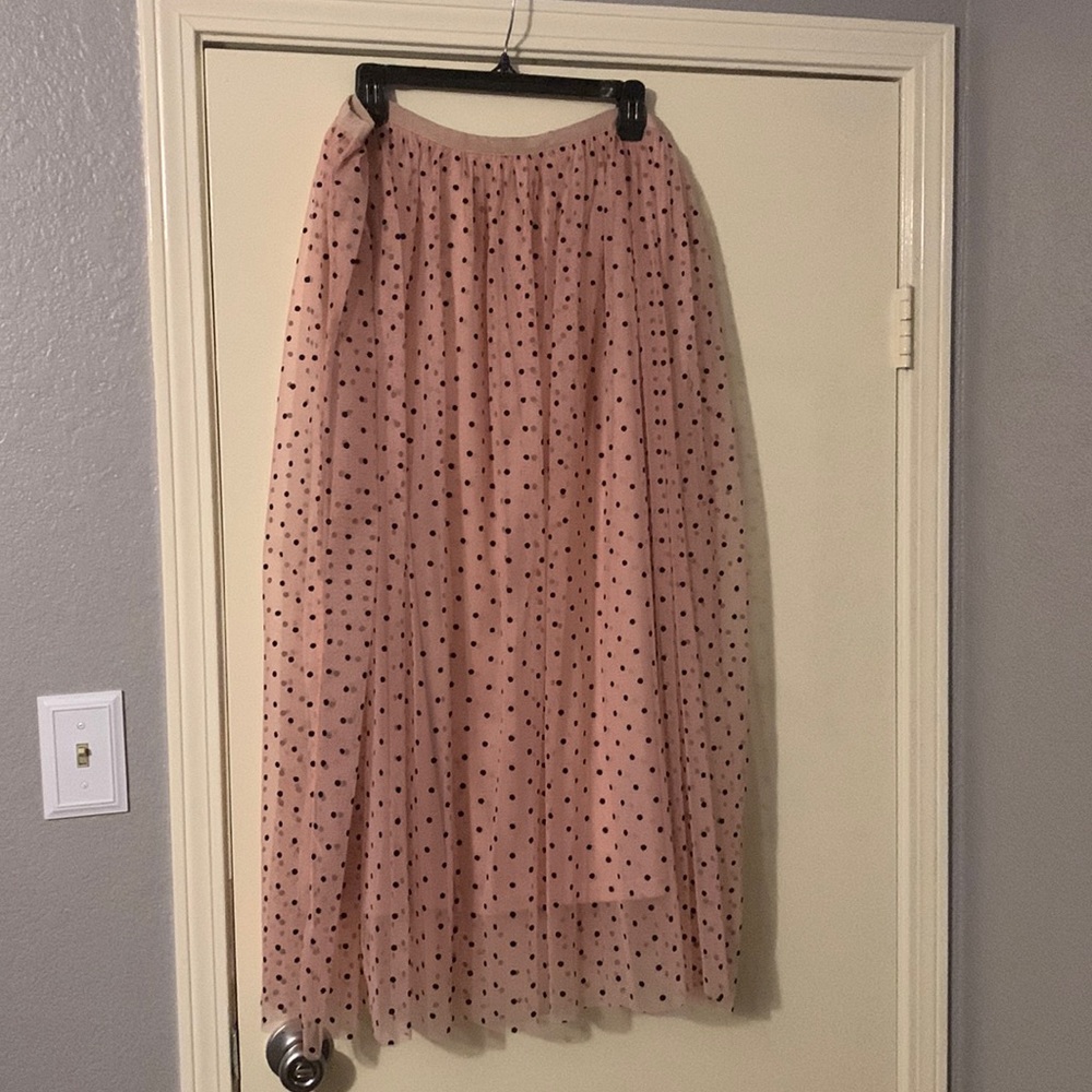 Shein plus size polka dot skirt 2X pink and black